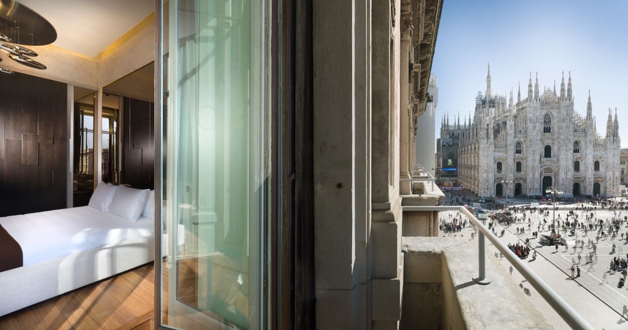 camera the glamore duomo milano con vista sul duomo