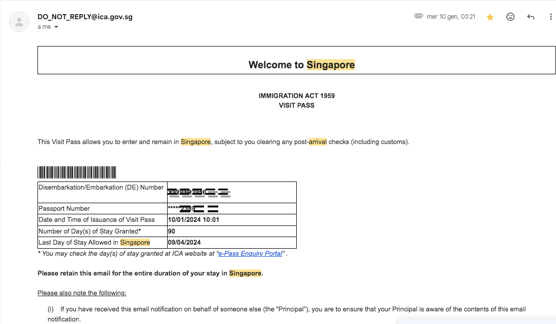 SG Arrival Card 